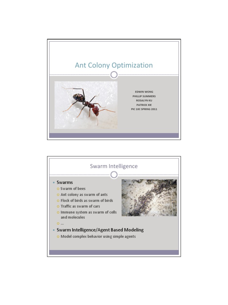 Ant Colony Optimization: Swarm Intelligence | PDF