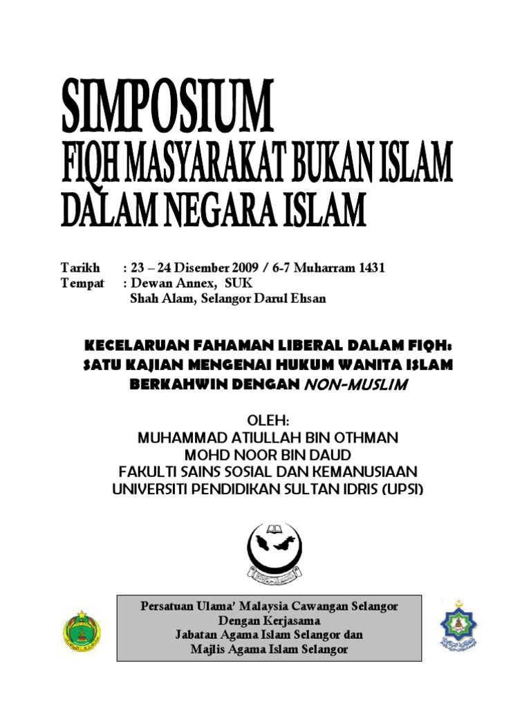 Kecelaruan Fahaman Liberal Dalam Fiqh Satu Kajian Mengenai Hukum Wanita Islam Berkahwin Dengan Non Muslim Pdf