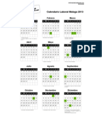 Calendario Laboral Malaga 2013: Enero Febrero Marzo