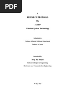 A Research Proposal On Mimo Wireless System Technology1