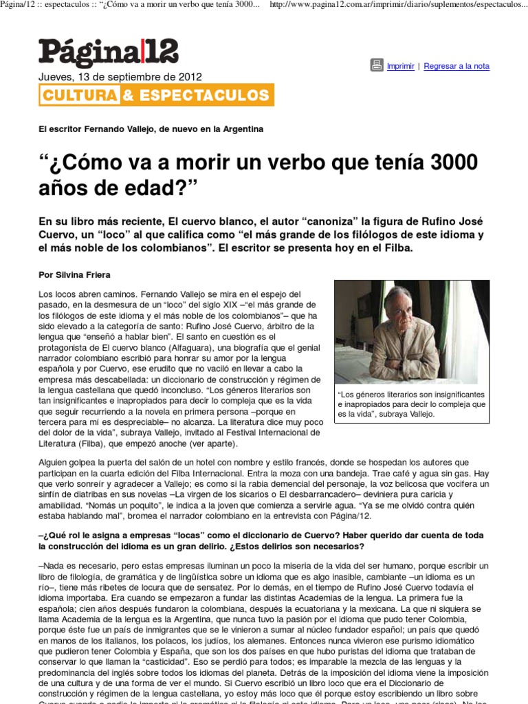 C mo Va A Morir Un Verbo Que Ten a 3000 A os De Edad Jueves 13 De 
