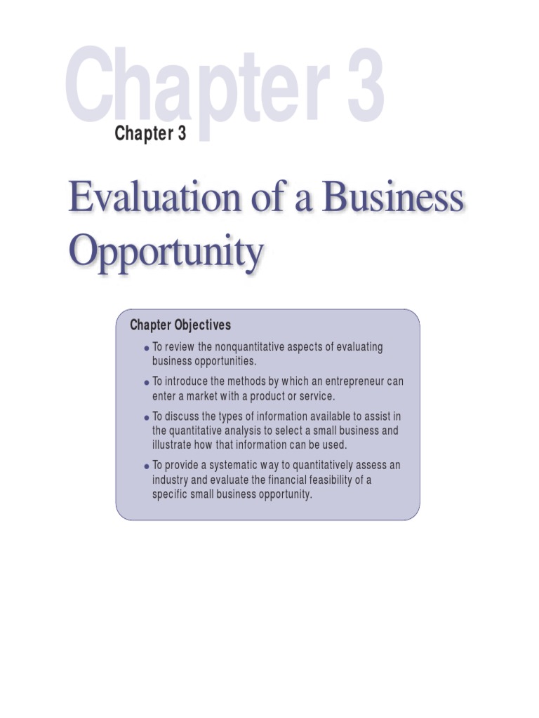 Evaluating Business Opportunities | PDF | Survey Methodology | Small ...