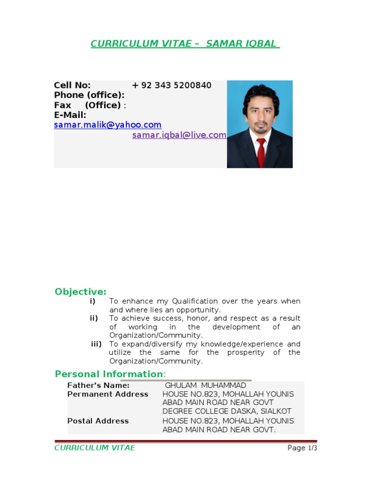 Samar Iqbal Final CV For HEC | PDF