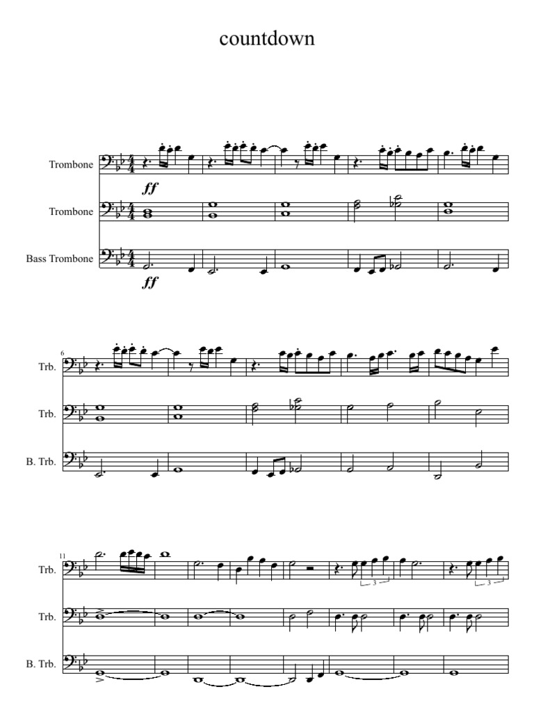 The Final Countdown Trombone Quartet Trio