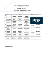 NBS PGDM Sem-III Date Sheet