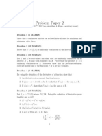 Elements of Math Analysis Problem Paper