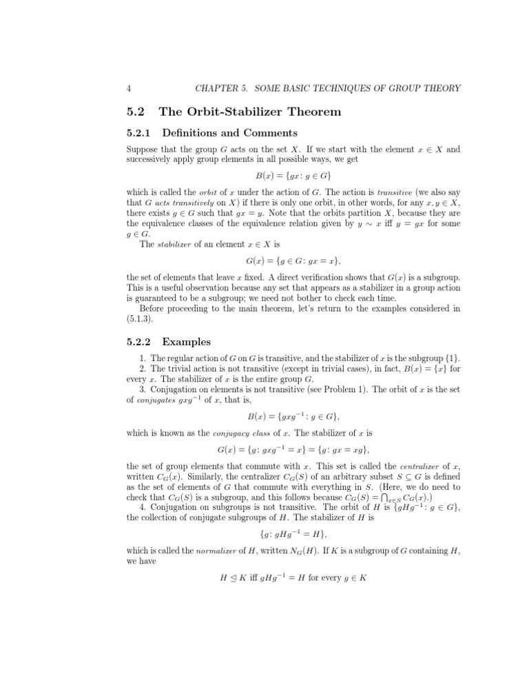5 2 the orbit stabilizer theorem 5 2 1 definitions and comments pdf