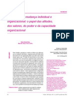 Percepção de Mudança Individual e Organizacional - o Papel Das Atitudes, Dos Valores, Do Poder e Da Capacidade Organizacional