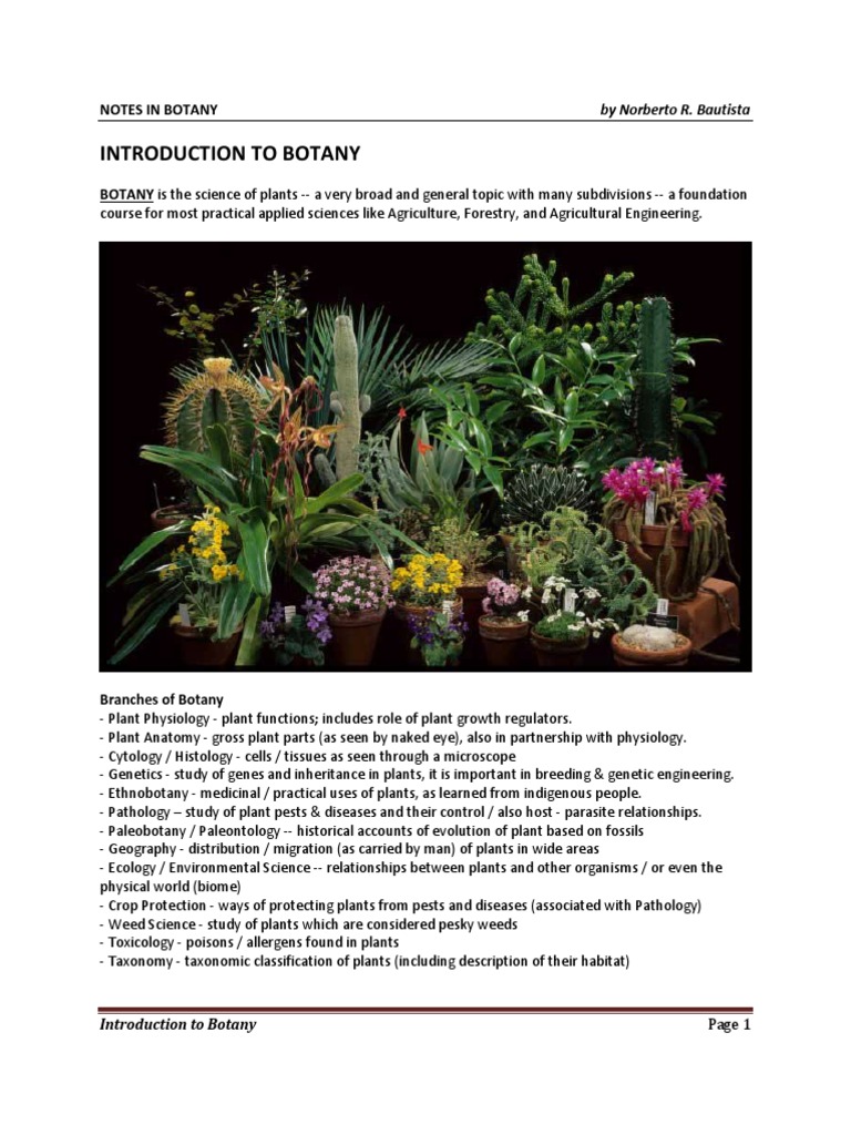Introduction to Botany Plants Botany