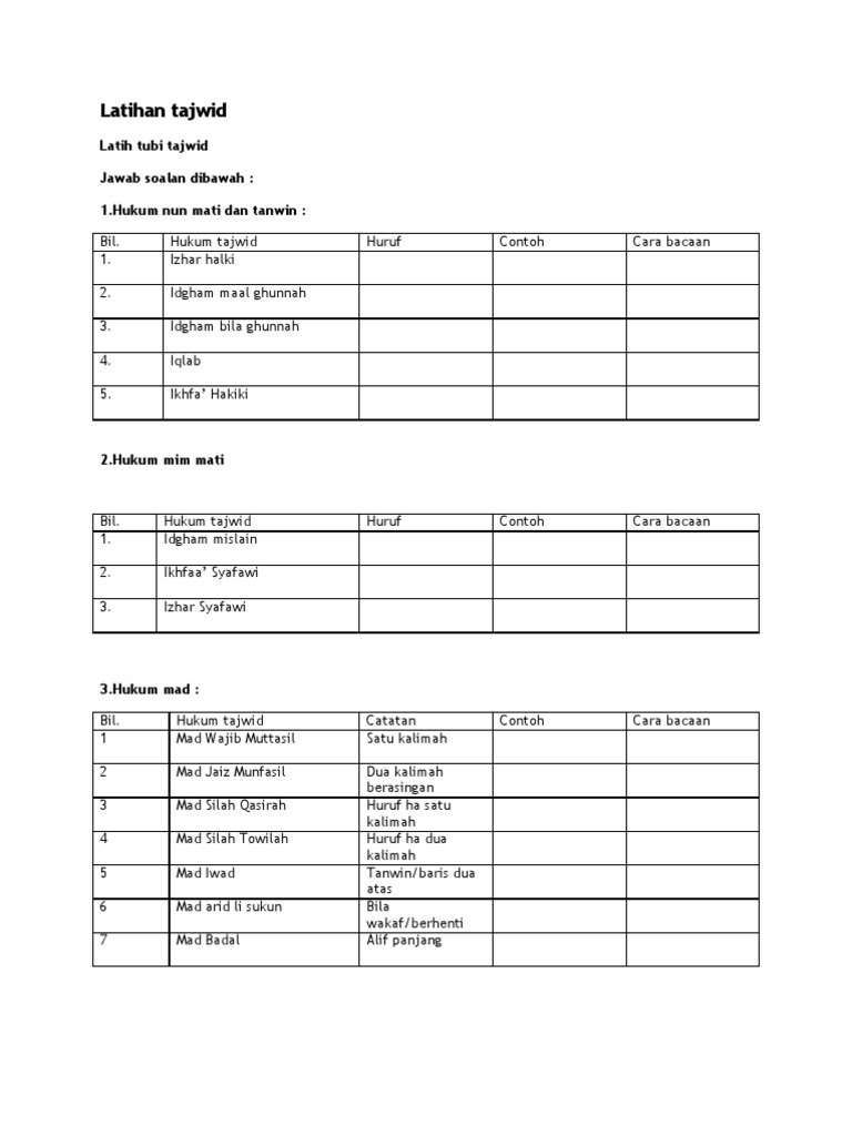 Soalan Tajwid Hukum Mim Mati  Contoh Now