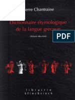 Chantraine - Dictionnaire Etymologique de La Langue Grecque