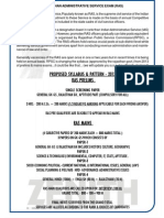 Proposed Syllabus & Pattern - 2013 Ras Prelims: Single Screening Paper