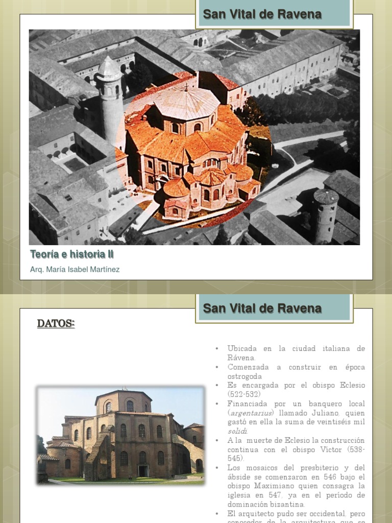 TEORIA E HISTORIA II - San Vital de Ravena (Autoguardado) | PDF | Diseño  arquitectonico | Arquitectura