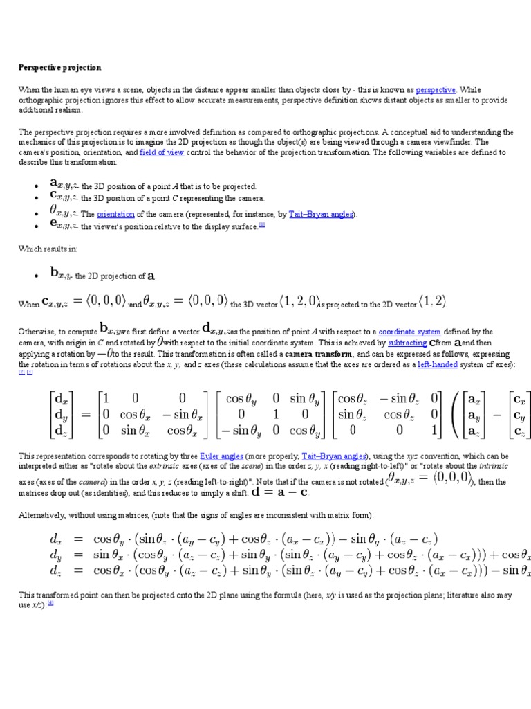 Perspective Projection | PDF | Teaching Methods & Materials | Computers