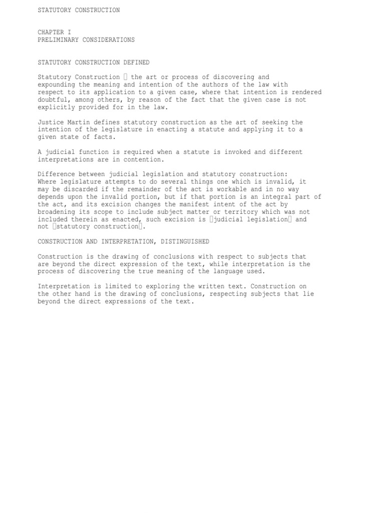 Understanding Statutory Construction Basics | PDF | Statutory ...