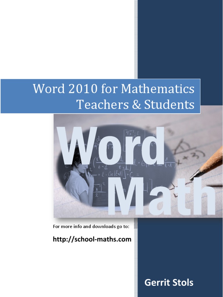 Word 2010 For Mathematics Teachers | PDF | Microsoft Word | Personal ...