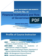 Advance Financial Instruments and MarketsLecture No. 01 - Role of Government in Financial Markets