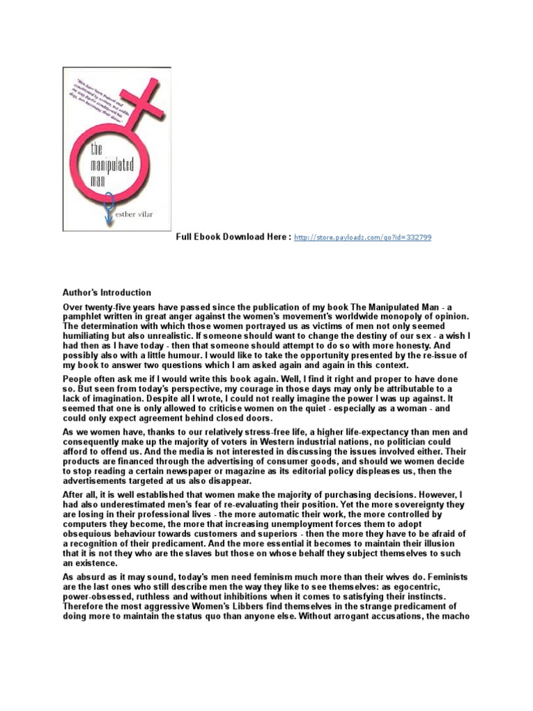 The Manipulated Man Esther Vilar Pdf Feminism Gender Studies
