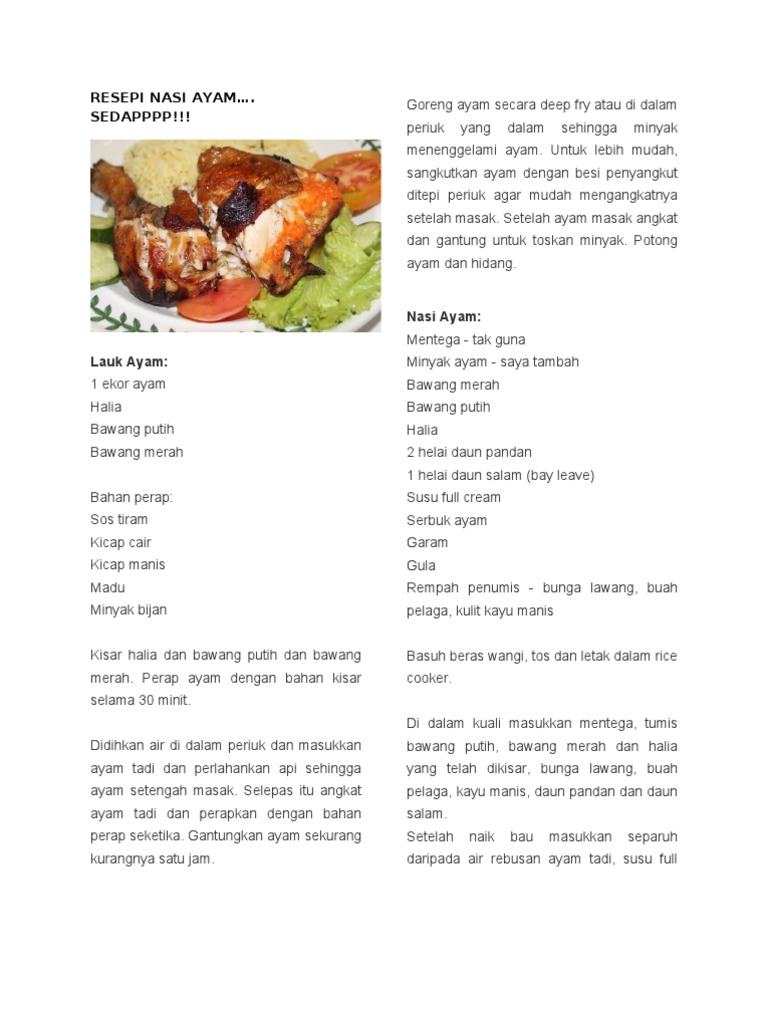 Resepi Nasi Ayam Pdf