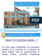 Monetary Policies by Rbi in Recession