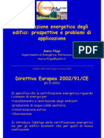 Certificazione Energetica Degli Edifici - Prospettive e Problemi Di Applicazione