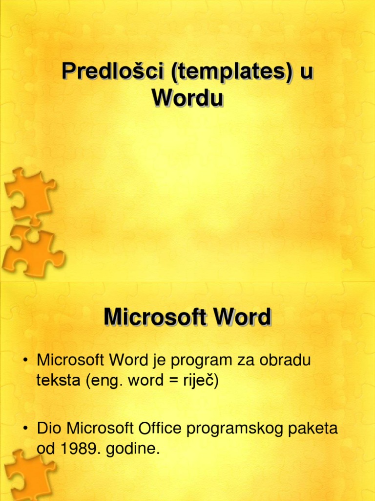 Predlosci (Templates) U Wordu 18 | PDF