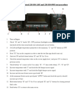 Mercedes Benz W220 Climate Control Panel Reset