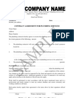 Sample of Plumbing Contract and Material Supply Agreement PDF