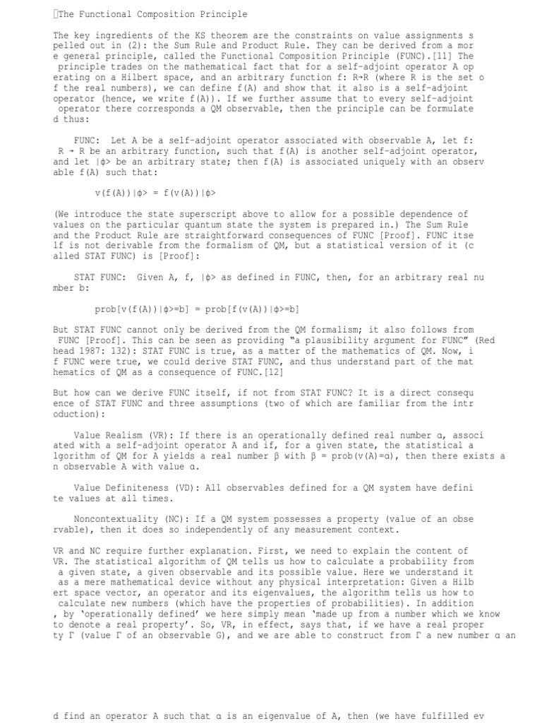 The KochenSpecker Theorem (4) The Functional Composition Principle