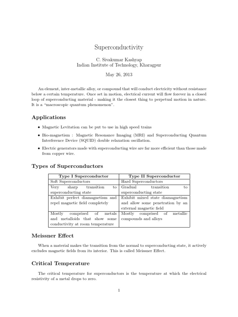 Understanding Superconductivity Basics | PDF | Science & Mathematics ...