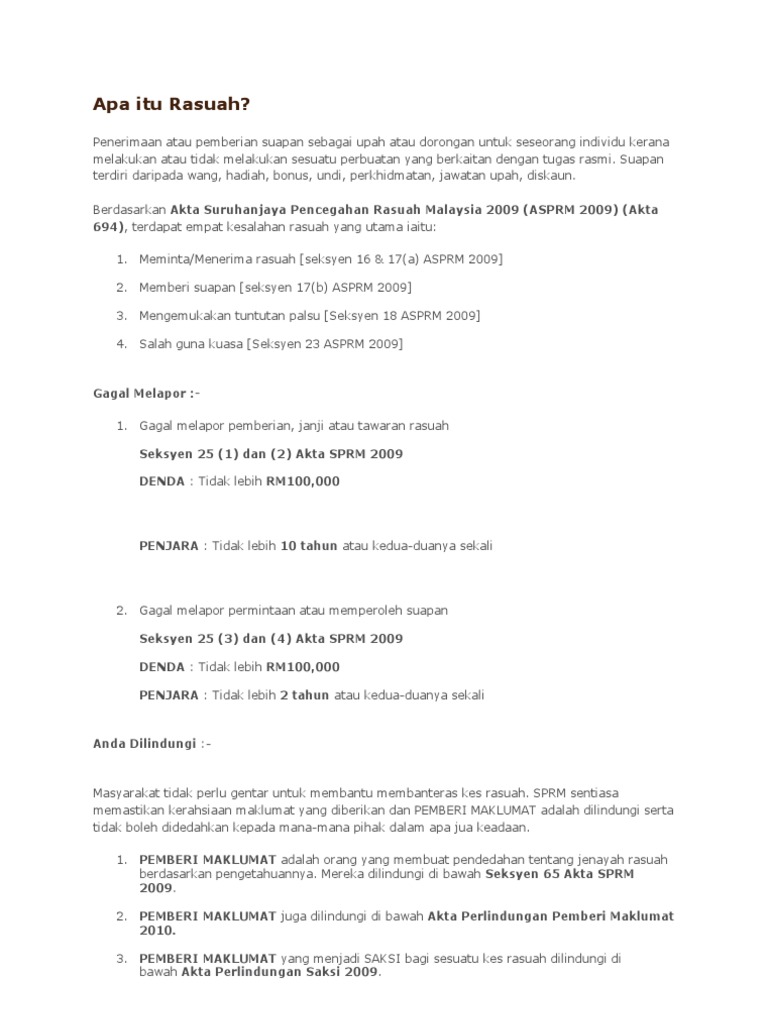 Apa Itu Rasuah  PDF