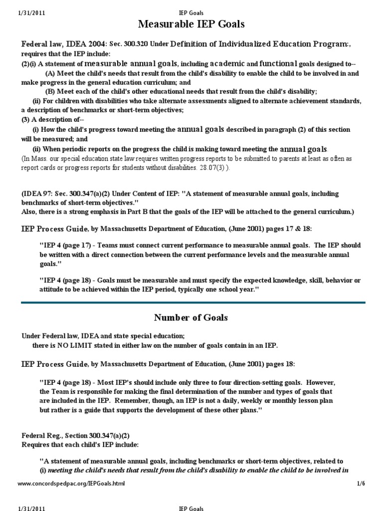 Writing measurable iep goals and objectives pdf picture
