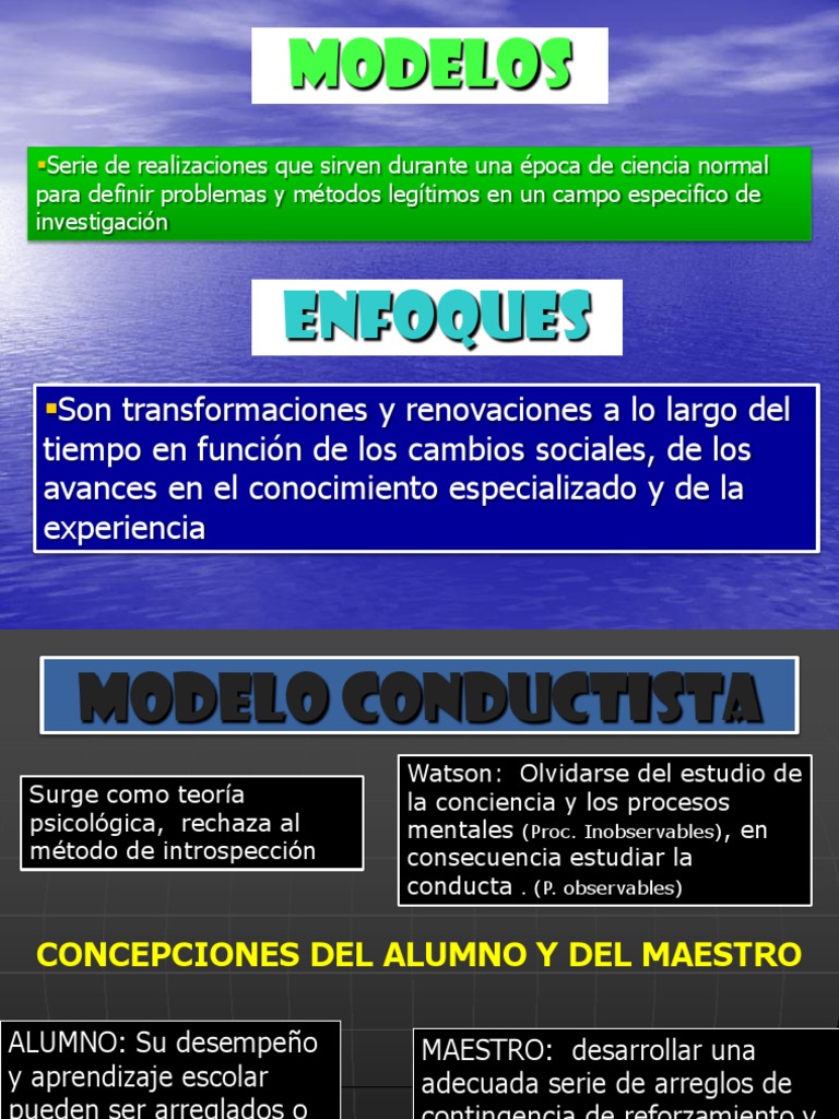 Enfoques y Modelos Educativos | PDF | Aprendizaje | Conocimiento