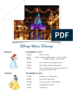 Disney World Itinerary: Monday DECEMBER 17, 2012