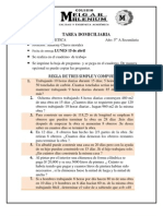 Tarea de Regla de Tres 5 A