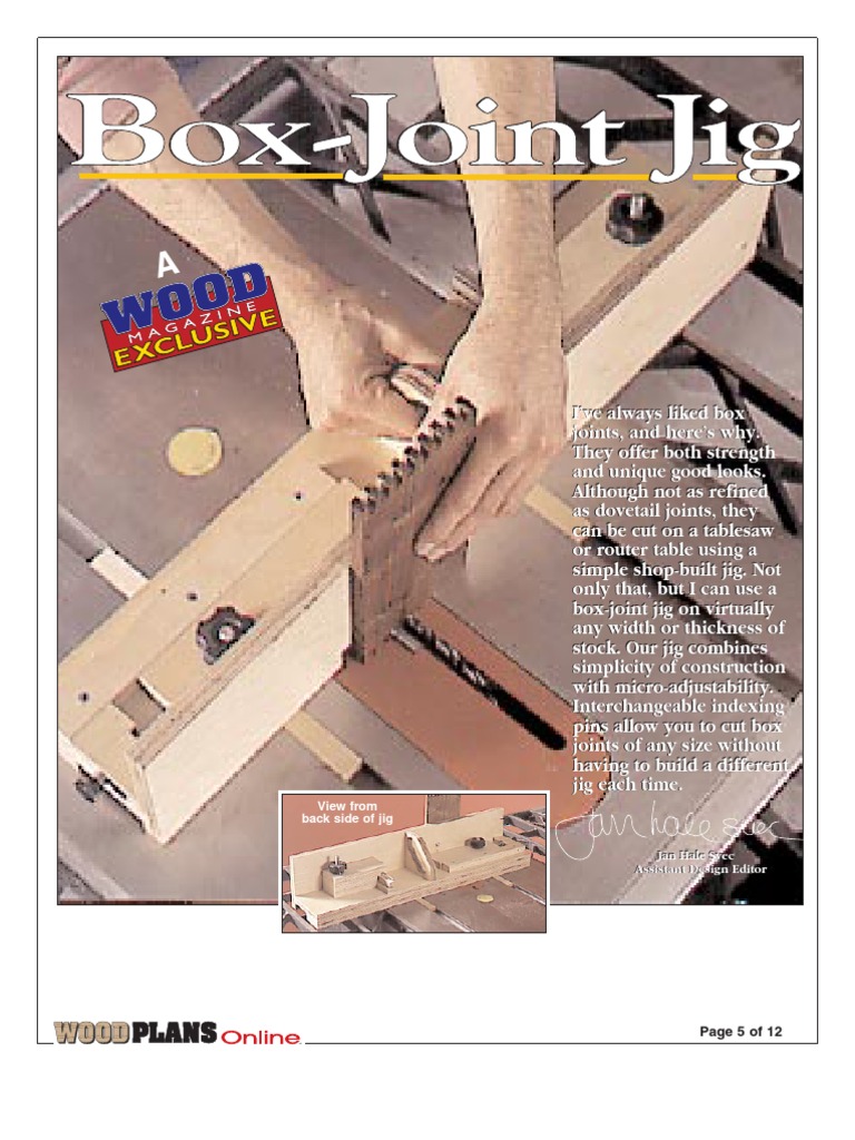 Woodworking Plans BoxJoint Jig PDF