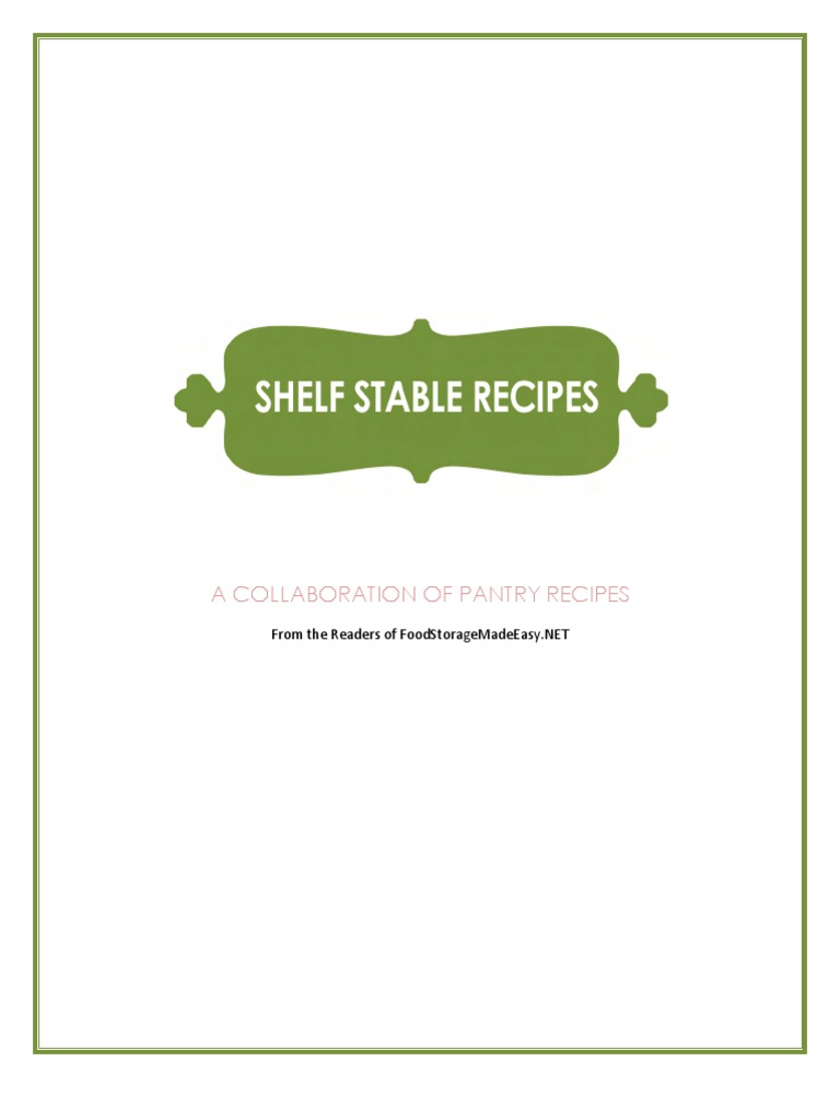 Shelf Stable Recipe Book  Pancake  Chicken Soup