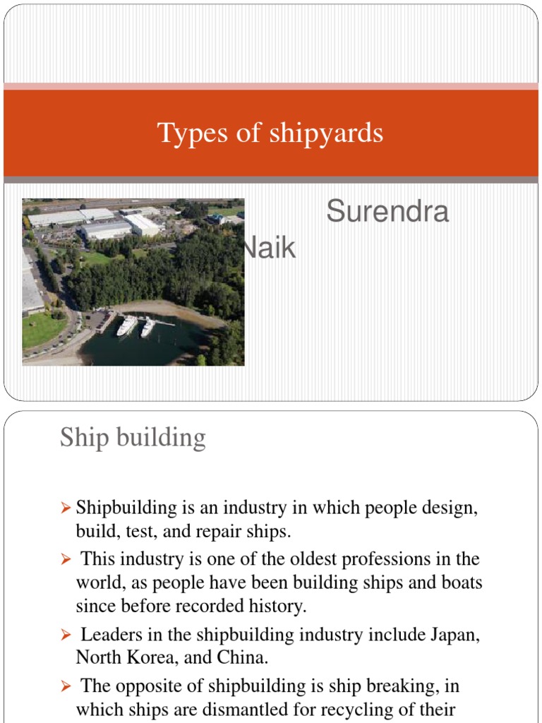 ppt:-Types of Shipyards | Shipbuilding | Employment