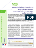 Le point sur les immatriculations de voitures particulières neuves