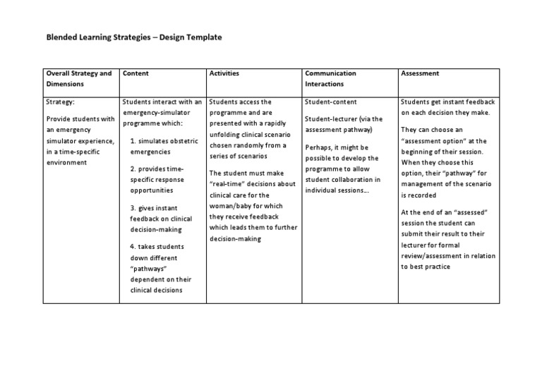 Blended Learning Strategy One | PDF