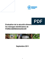 Evaluation de La Securité Alimentaire Pour Les Beneficiaires de PARECAM/Madagascar - Septembre 2011