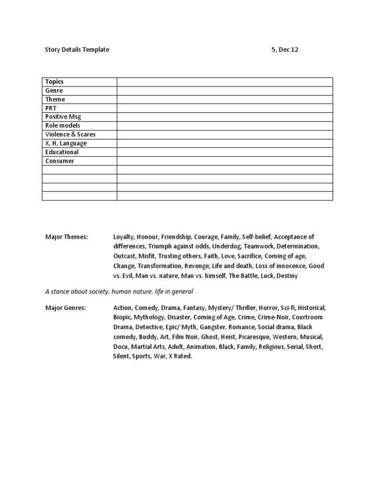Story Details PDF