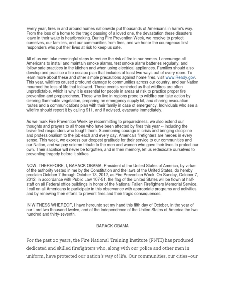 Fire Prevention Speeches Wildfire Fire Safety