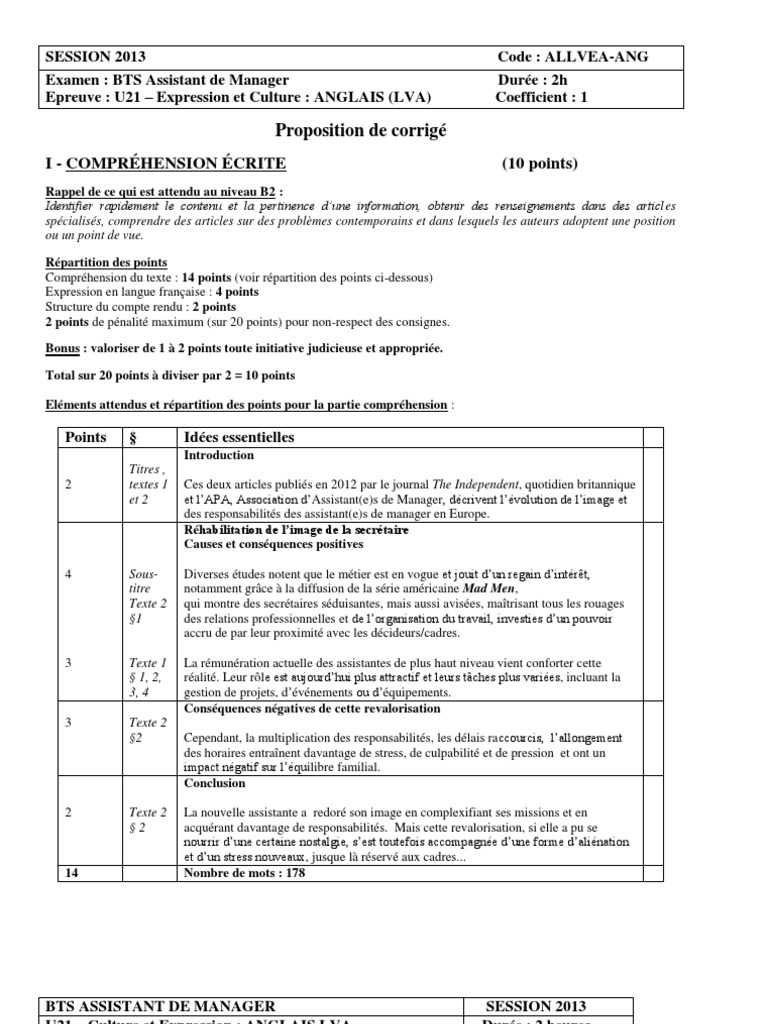 Bts Am Espagnol Sujet Et Corrigé 2018