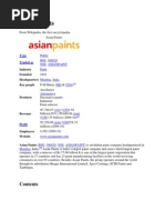 Asian Paints, Profile of asian paints, Asian paints details