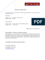 Germanwings Traffic Figures For October 2010: Press Release