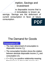 Consumption Savings and Investment
