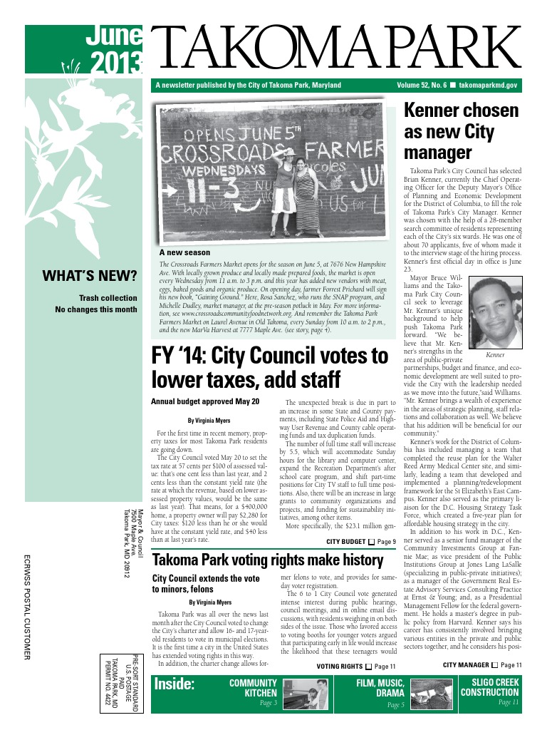June 2013 Takomapark PDF Takoma Park Landlord