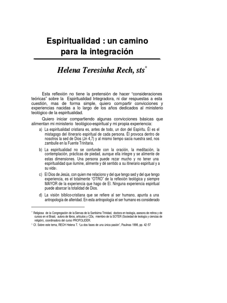Espiritualidad: Camino hacia la Integración | PDF | Jesús | Trinidad