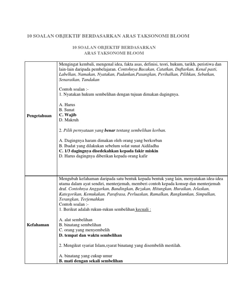 Pdf Analisis Dokumen Silibus Kimia Organik Matrikulasi Berdasarkan Taksonomi Bloom